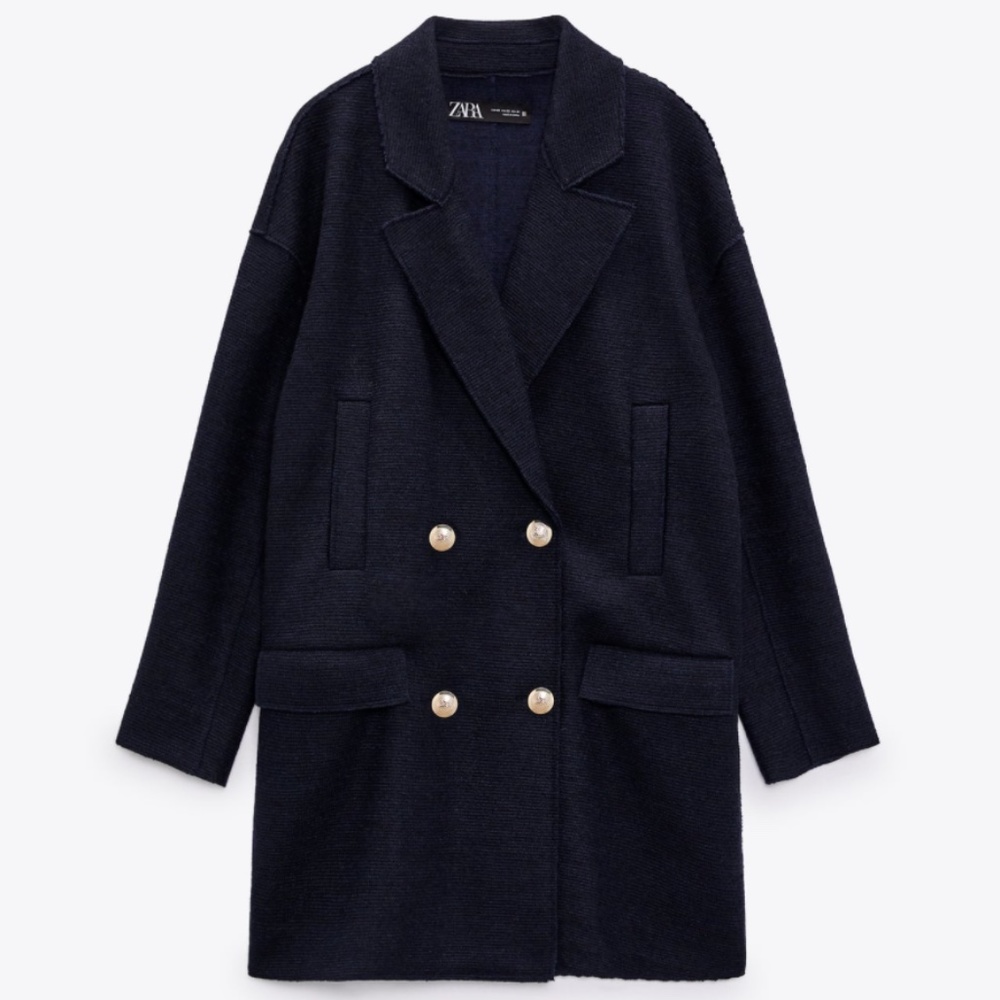 Zara Wool Blend Coat - Picture 3 of 11